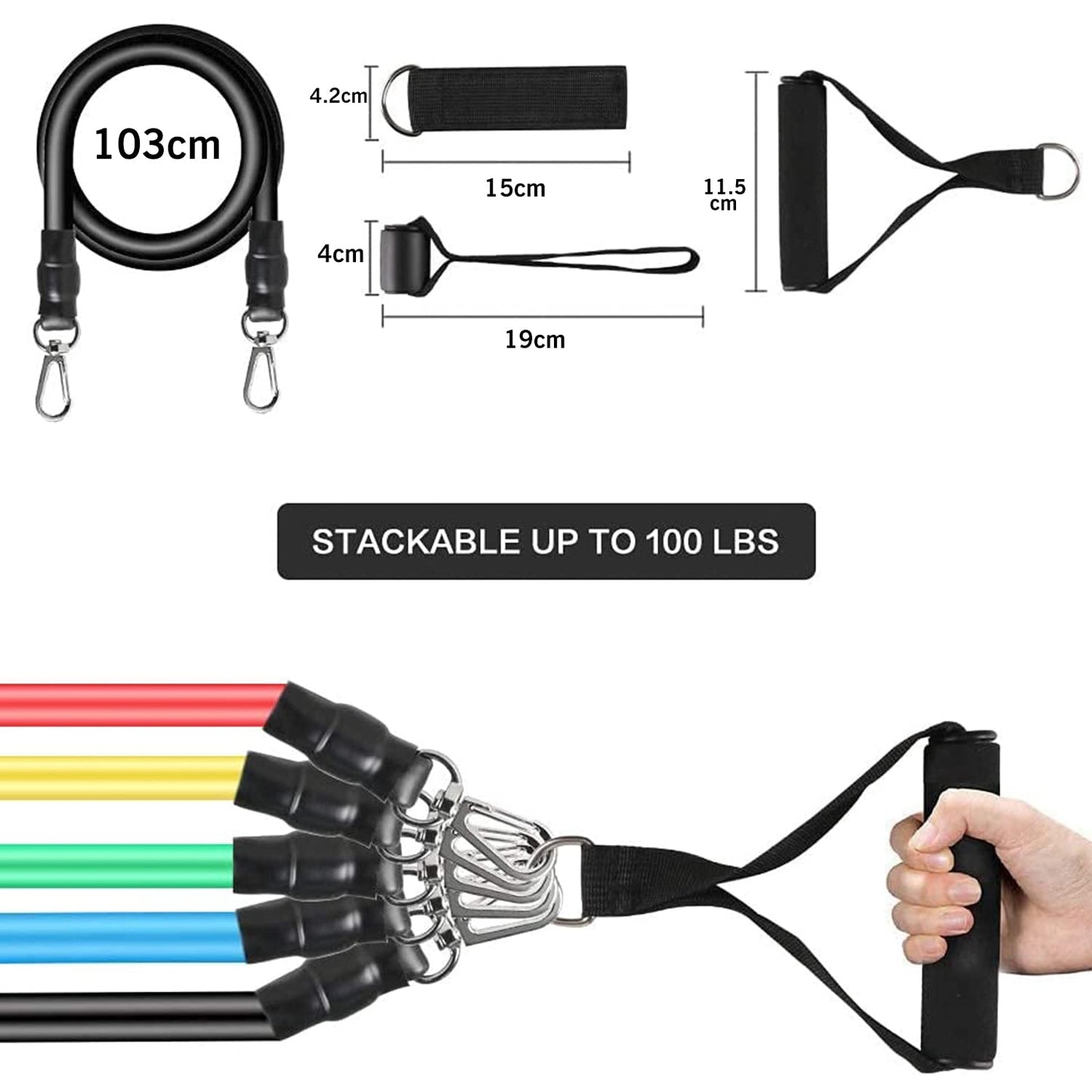 11 PEC RUN Resistance Band Set for Heavy Workout (premium product for premium people)