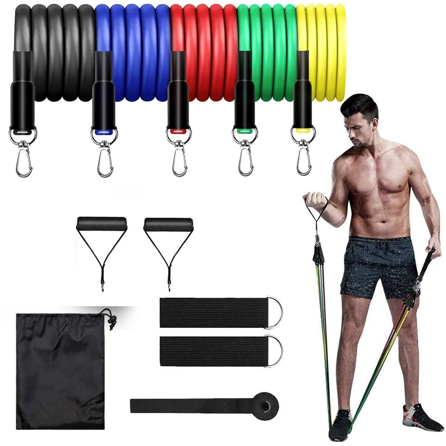 11 PEC RUN Resistance Band Set for Heavy Workout (premium product for premium people)